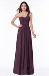 ColsBM Sophie Plum Elegant A-line Asymmetric Neckline Chiffon Floor Length Ruching Plus Size Bridesmaid Dresses