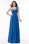 ColsBM Sophie Royal Blue Elegant A-line Asymmetric Neckline Chiffon Floor Length Ruching Plus Size Bridesmaid Dresses