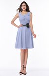ColsBM Julie Blue Heron Glamorous V-neck Sleeveless Zip up Knee Length Flower Plus Size Bridesmaid Dresses
