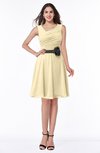 ColsBM Julie Cornhusk Glamorous V-neck Sleeveless Zip up Knee Length Flower Plus Size Bridesmaid Dresses