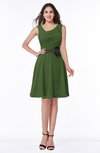 ColsBM Julie Garden Green Glamorous V-neck Sleeveless Zip up Knee Length Flower Plus Size Bridesmaid Dresses
