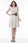 ColsBM Julie Off White Glamorous V-neck Sleeveless Zip up Knee Length Flower Plus Size Bridesmaid Dresses
