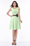 ColsBM Julie Pale Green Glamorous V-neck Sleeveless Zip up Knee Length Flower Plus Size Bridesmaid Dresses