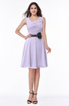 ColsBM Julie Pastel Lilac Glamorous V-neck Sleeveless Zip up Knee Length Flower Plus Size Bridesmaid Dresses