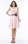 ColsBM Julie Petal Pink Glamorous V-neck Sleeveless Zip up Knee Length Flower Plus Size Bridesmaid Dresses