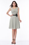 ColsBM Julie Platinum Glamorous V-neck Sleeveless Zip up Knee Length Flower Plus Size Bridesmaid Dresses