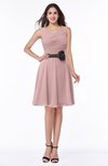 ColsBM Julie Silver Pink Glamorous V-neck Sleeveless Zip up Knee Length Flower Plus Size Bridesmaid Dresses