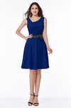 ColsBM Julie Sodalite Blue Glamorous V-neck Sleeveless Zip up Knee Length Flower Plus Size Bridesmaid Dresses
