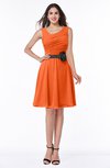 ColsBM Julie Tangerine Glamorous V-neck Sleeveless Zip up Knee Length Flower Plus Size Bridesmaid Dresses