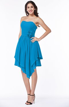 ColsBM Eloise Cornflower Blue Informal A-line Strapless Chiffon Sash Plus Size Bridesmaid Dresses