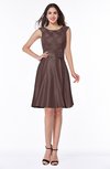 ColsBM Delilah Chocolate Brown Informal A-line Jewel Sleeveless Sash Plus Size Bridesmaid Dresses