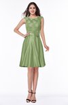 ColsBM Delilah Moss Green Informal A-line Jewel Sleeveless Sash Plus Size Bridesmaid Dresses