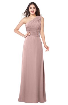 ColsBM Aislinn Blush Pink Modest A-line Sleeveless Half Backless Floor Length Ribbon Plus Size Bridesmaid Dresses