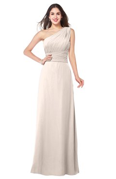 ColsBM Aislinn Cream Pink Modest A-line Sleeveless Half Backless Floor Length Ribbon Plus Size Bridesmaid Dresses