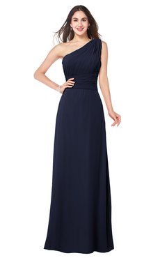 ColsBM Aislinn Dark Sapphire Modest A-line Sleeveless Half Backless Floor Length Ribbon Plus Size Bridesmaid Dresses