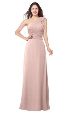 ColsBM Aislinn Dusty Rose Modest A-line Sleeveless Half Backless Floor Length Ribbon Plus Size Bridesmaid Dresses