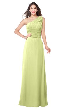 ColsBM Aislinn Lime Green Modest A-line Sleeveless Half Backless Floor Length Ribbon Plus Size Bridesmaid Dresses