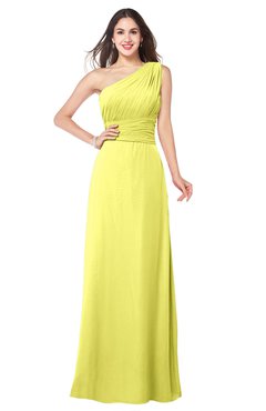 ColsBM Aislinn Pale Yellow Modest A-line Sleeveless Half Backless Floor Length Ribbon Plus Size Bridesmaid Dresses