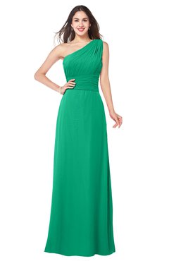 ColsBM Aislinn Pepper Green Modest A-line Sleeveless Half Backless Floor Length Ribbon Plus Size Bridesmaid Dresses