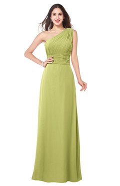 ColsBM Aislinn Pistachio Modest A-line Sleeveless Half Backless Floor Length Ribbon Plus Size Bridesmaid Dresses