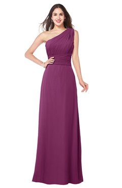 ColsBM Aislinn Raspberry Modest A-line Sleeveless Half Backless Floor Length Ribbon Plus Size Bridesmaid Dresses