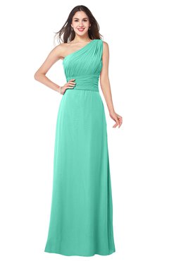 ColsBM Aislinn Seafoam Green Modest A-line Sleeveless Half Backless Floor Length Ribbon Plus Size Bridesmaid Dresses