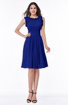 ColsBM Jenny Electric Blue Simple A-line Scoop Sleeveless Chiffon Knee Length Plus Size Bridesmaid Dresses