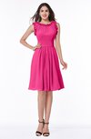 ColsBM Jenny Fandango Pink Simple A-line Scoop Sleeveless Chiffon Knee Length Plus Size Bridesmaid Dresses