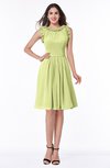 ColsBM Jenny Lime Green Simple A-line Scoop Sleeveless Chiffon Knee Length Plus Size Bridesmaid Dresses