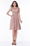 ColsBM Jenny Nectar Pink Simple A-line Scoop Sleeveless Chiffon Knee Length Plus Size Bridesmaid Dresses