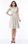 ColsBM Jenny Off White Simple A-line Scoop Sleeveless Chiffon Knee Length Plus Size Bridesmaid Dresses