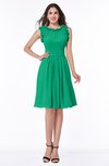 ColsBM Jenny Sea Green Simple A-line Scoop Sleeveless Chiffon Knee Length Plus Size Bridesmaid Dresses