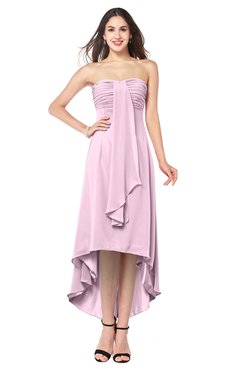 ColsBM Emilee Baby Pink Sexy A-line Sleeveless Half Backless Asymmetric Plus Size Bridesmaid Dresses