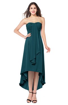 ColsBM Emilee Blue Green Sexy A-line Sleeveless Half Backless Asymmetric Plus Size Bridesmaid Dresses