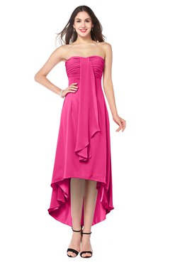 ColsBM Emilee Fandango Pink Sexy A-line Sleeveless Half Backless Asymmetric Plus Size Bridesmaid Dresses