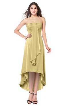 ColsBM Emilee Gold Sexy A-line Sleeveless Half Backless Asymmetric Plus Size Bridesmaid Dresses