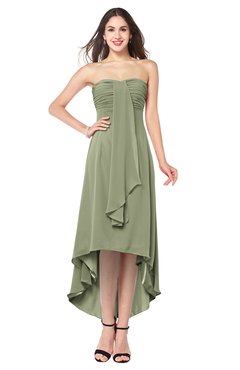 ColsBM Emilee Moss Green Sexy A-line Sleeveless Half Backless Asymmetric Plus Size Bridesmaid Dresses