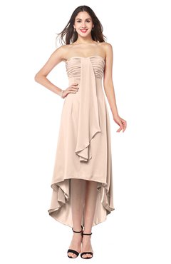 ColsBM Emilee Peach Puree Sexy A-line Sleeveless Half Backless Asymmetric Plus Size Bridesmaid Dresses