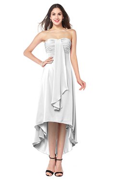 ColsBM Emilee White Sexy A-line Sleeveless Half Backless Asymmetric Plus Size Bridesmaid Dresses