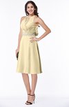 ColsBM Angelica Cornhusk Classic Lace up Chiffon Knee Length Beaded Plus Size Bridesmaid Dresses