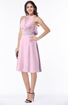 ColsBM Angelica Fairy Tale Classic Lace up Chiffon Knee Length Beaded Plus Size Bridesmaid Dresses
