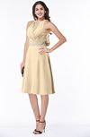 ColsBM Angelica Marzipan Classic Lace up Chiffon Knee Length Beaded Plus Size Bridesmaid Dresses