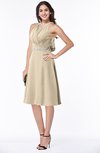 ColsBM Angelica Novelle Peach Classic Lace up Chiffon Knee Length Beaded Plus Size Bridesmaid Dresses