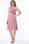 ColsBM Angelica Rosebloom Classic Lace up Chiffon Knee Length Beaded Plus Size Bridesmaid Dresses