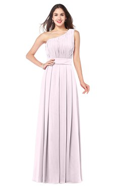 ColsBM Noemi Blush Elegant A-line One Shoulder Sleeveless Floor Length Pleated Plus Size Bridesmaid Dresses