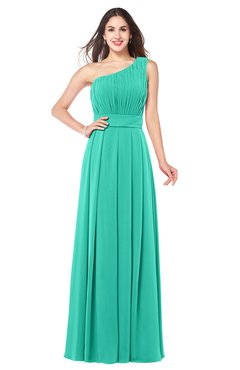 ColsBM Noemi Ceramic Elegant A-line One Shoulder Sleeveless Floor Length Pleated Plus Size Bridesmaid Dresses