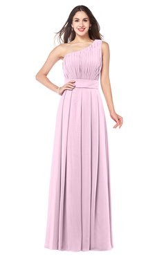 ColsBM Noemi Fairy Tale Elegant A-line One Shoulder Sleeveless Floor Length Pleated Plus Size Bridesmaid Dresses