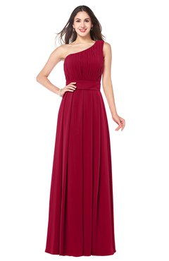 ColsBM Noemi Scooter Elegant A-line One Shoulder Sleeveless Floor Length Pleated Plus Size Bridesmaid Dresses