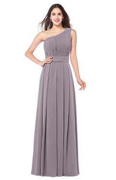 ColsBM Noemi Sea Fog Elegant A-line One Shoulder Sleeveless Floor Length Pleated Plus Size Bridesmaid Dresses