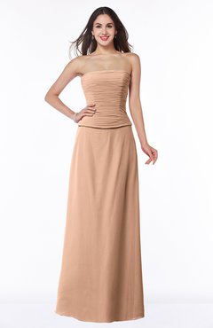 ColsBM Analia Almost Apricot Elegant A-line Sleeveless Zip up Floor Length Plus Size Bridesmaid Dresses
